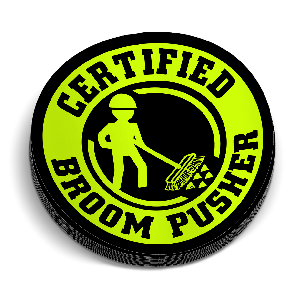 Broom Pusher Hard Hat Decal