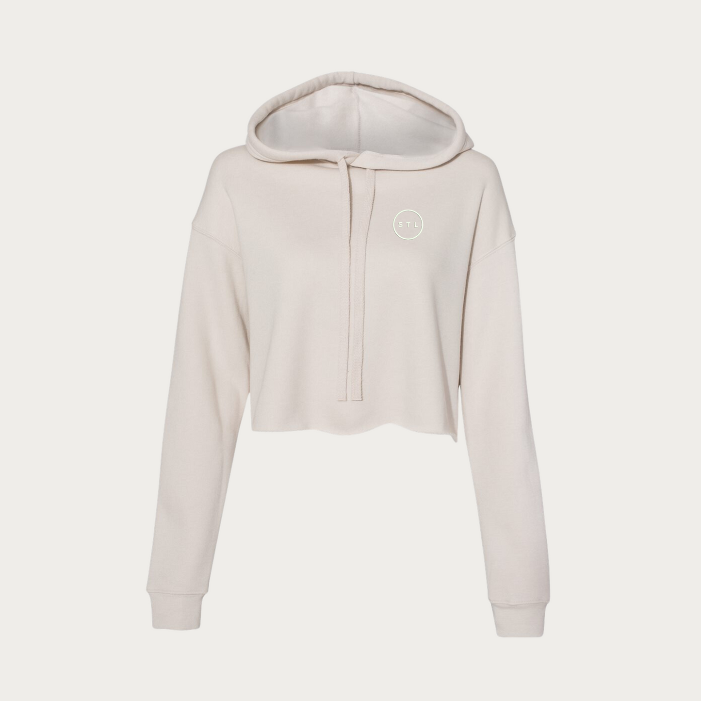 Embroidered City Circle Crop Hoodie