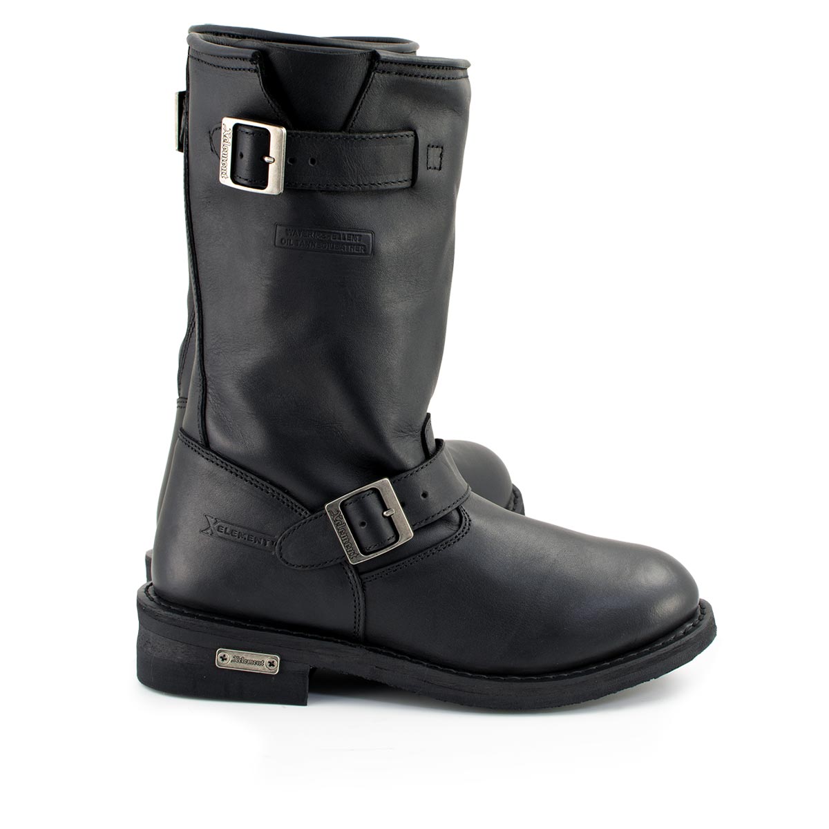 Xelement 1440 Men's 'The Classic' Black Engineer Motorcycle Leather Boots (in Wide and Regular Width)