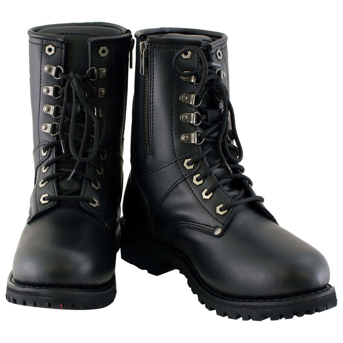 Xelement 1446 Men's 'Vigilant' Black Leather Logger Boots with Inside Zipper