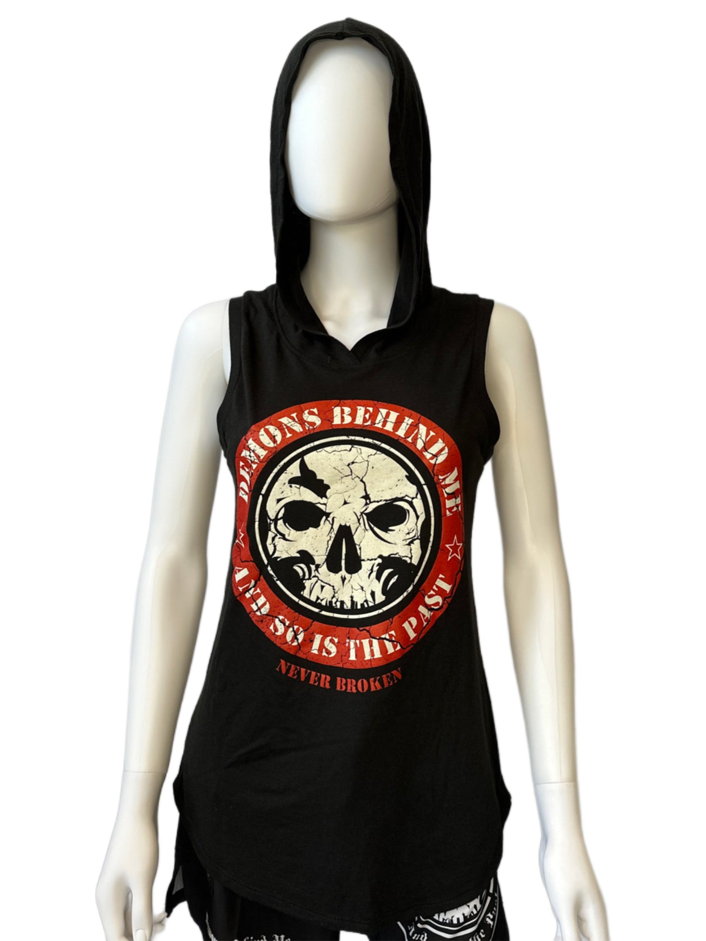 Women's Black Never Broken Sleeveless Hoodie