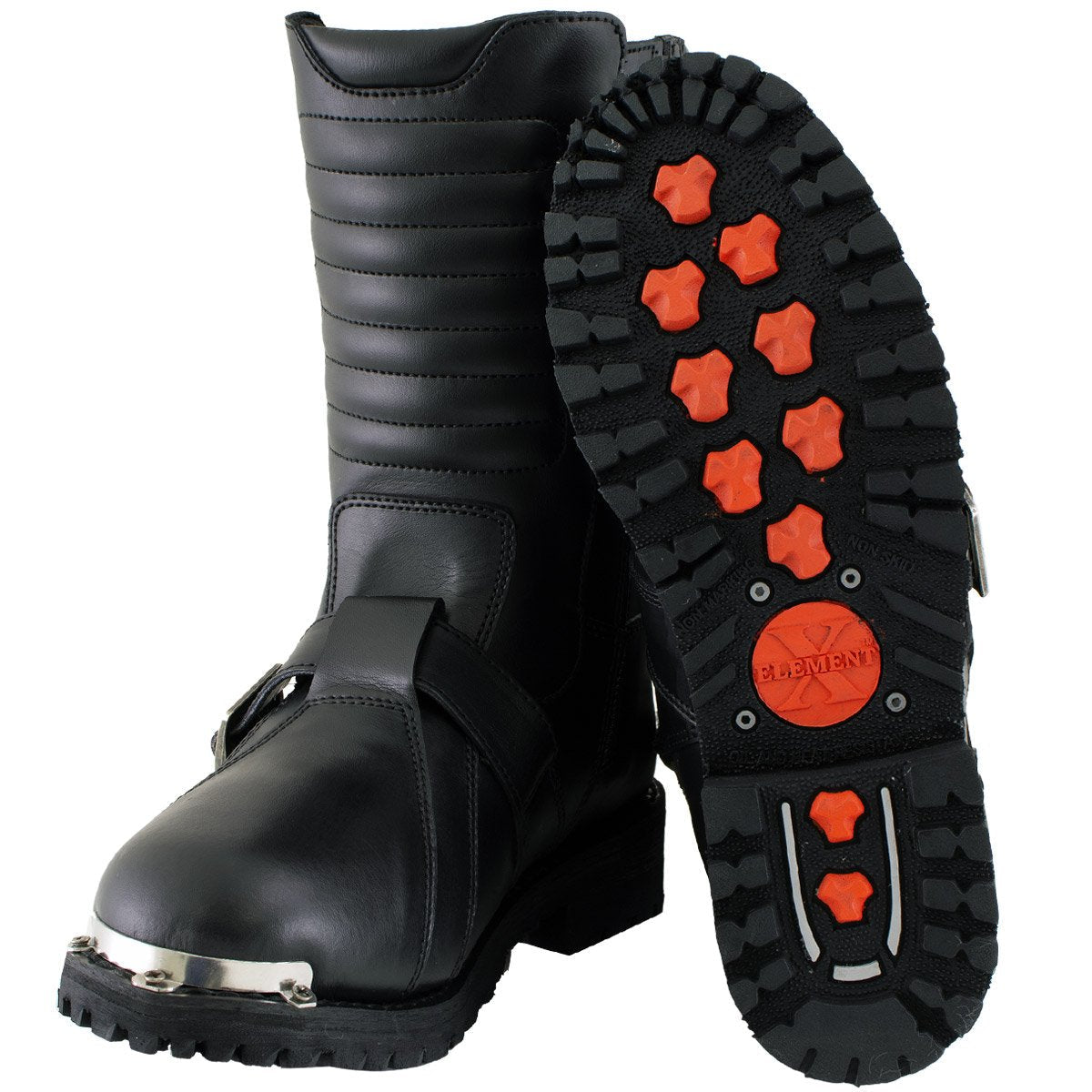 Xelement 1503 Men's Black 'Executioner' Leather Motorcycle Boots