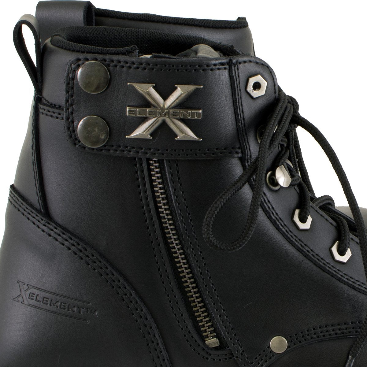 Xelement 1505 Men's 'Sprocket' Black Leather Advanced Lace-Up Motorcycle Boots