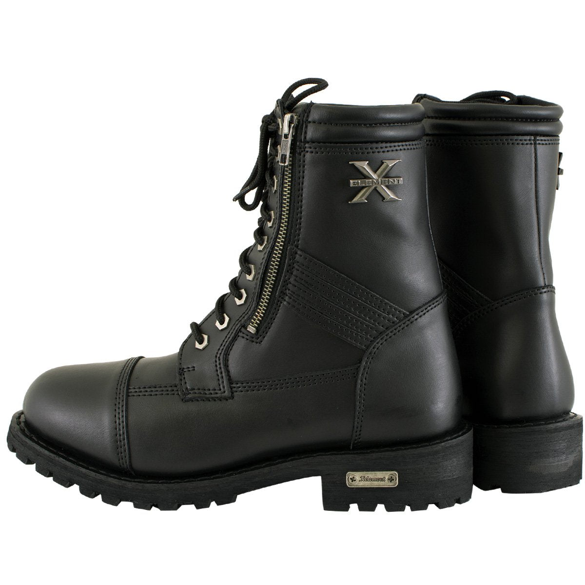 Xelement 1506 Men's 'Impact' Black Leather Lace-Up Motorcycle Biker Boots