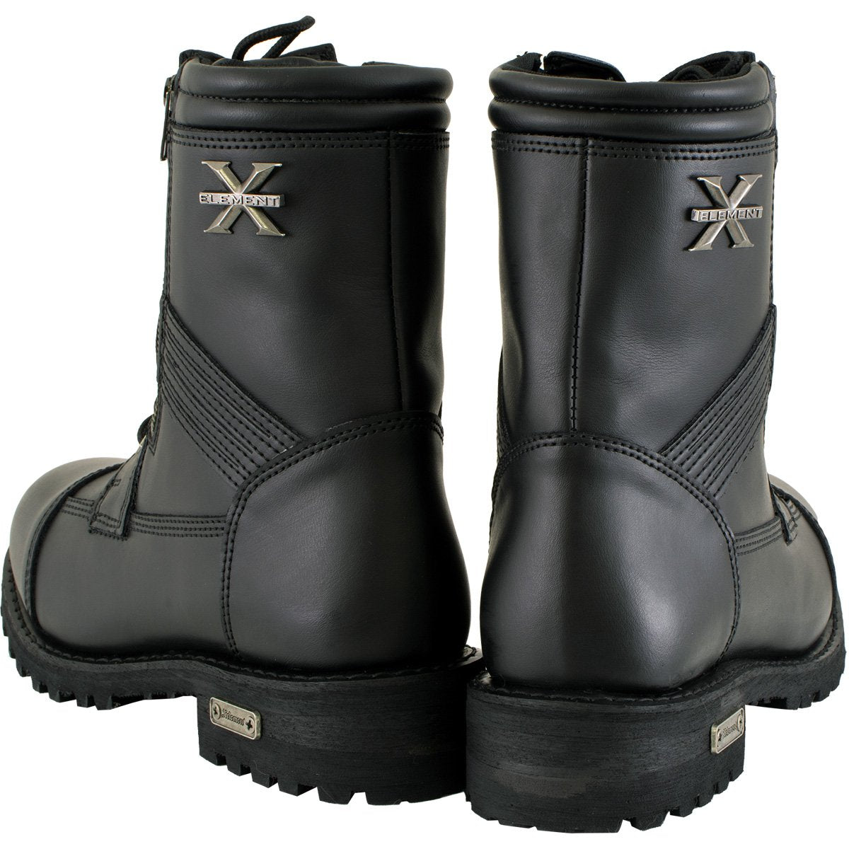 Xelement 1506 Men's 'Impact' Black Leather Lace-Up Motorcycle Biker Boots