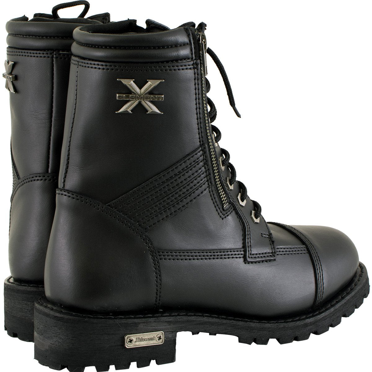 Xelement 1506 Men's 'Impact' Black Leather Lace-Up Motorcycle Biker Boots