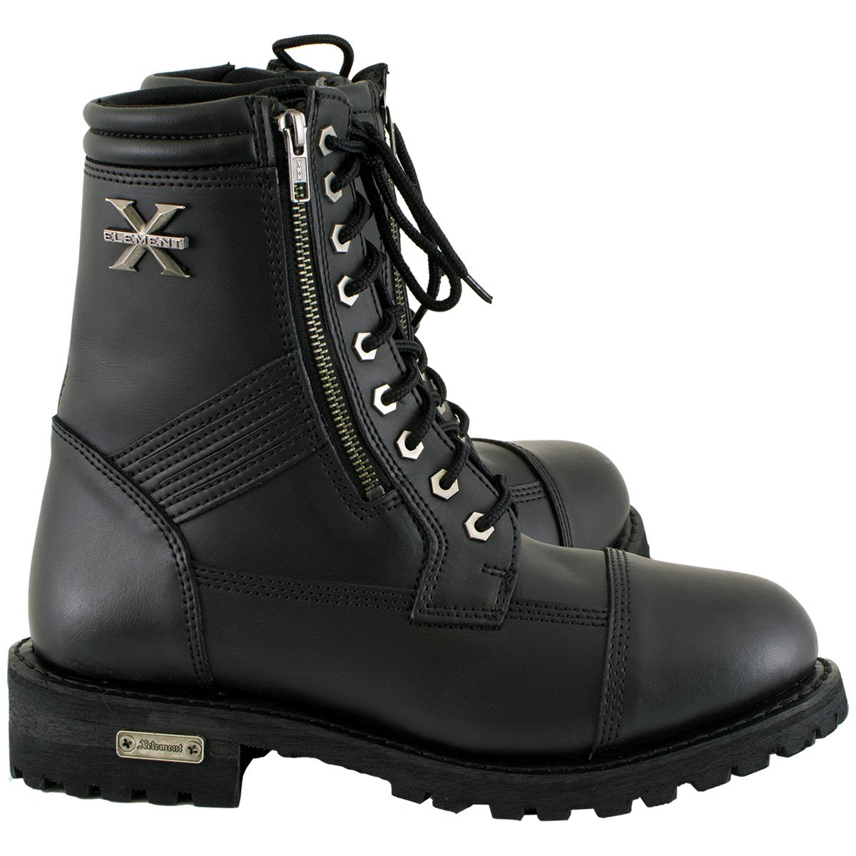 Xelement 1506 Men's 'Impact' Black Leather Lace-Up Motorcycle Biker Boots