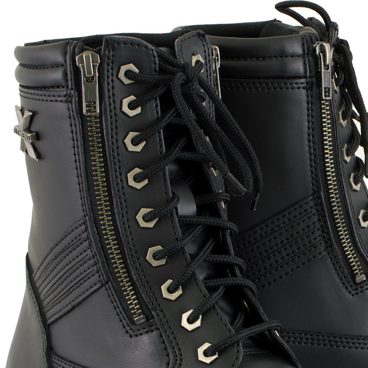 Xelement 1506 Men's 'Impact' Black Leather Lace-Up Motorcycle Biker Boots