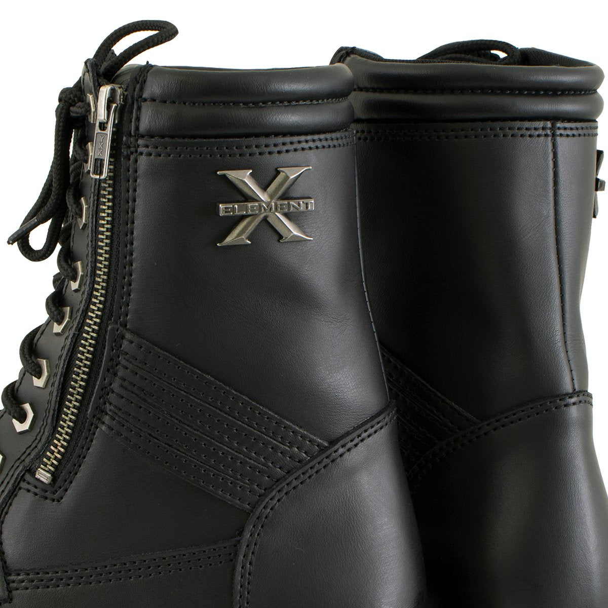 Xelement 1506 Men's 'Impact' Black Leather Lace-Up Motorcycle Biker Boots