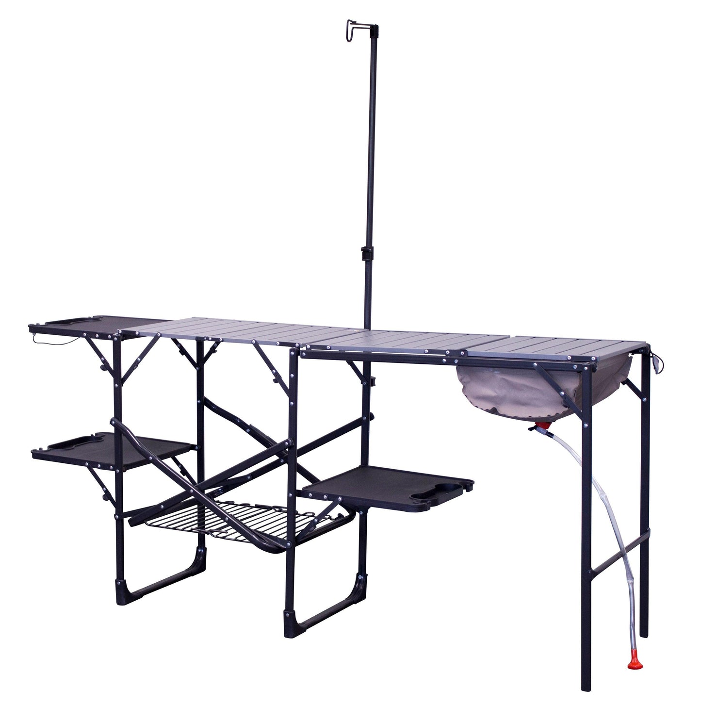 GCI Outdoor Master Cook Station Portable Camp Kitchen Outdoor Folding Table, Black Chrome