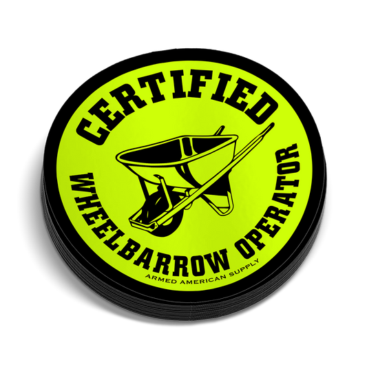 Wheelbarrow Operator Hard Hat Decal