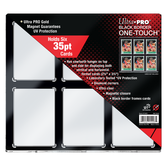 35PT 6-Card Black Border UV ONE-TOUCH Magnetic Holder