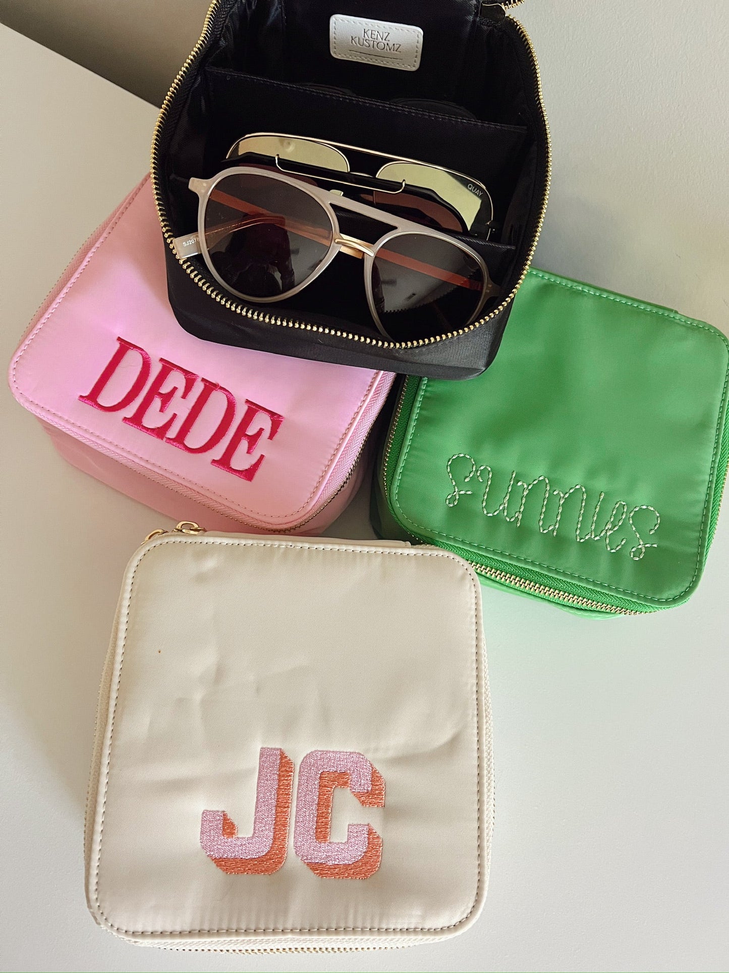 Sunglass / Jewelry Case - Embroidered