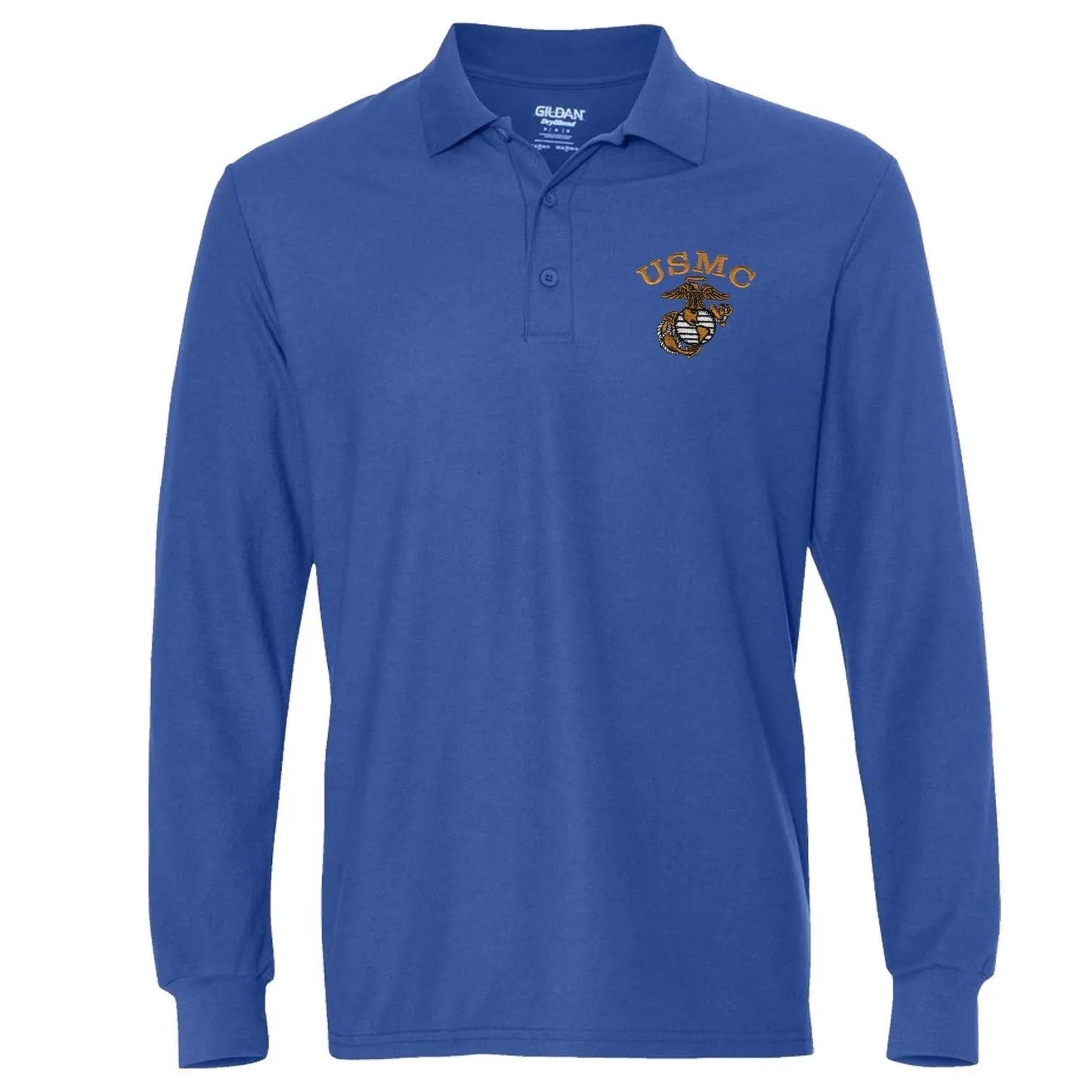 Tonal USMC EGA Embroidered Long Sleeve Polo