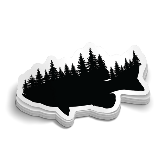 Bass Landscape Hard Hat Decal