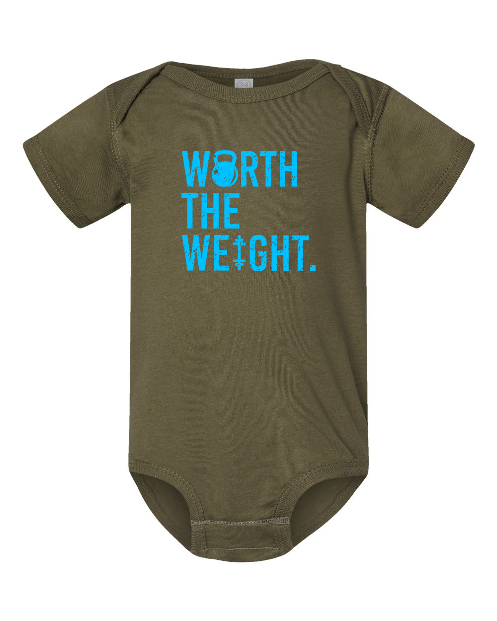 Worth The Weight Onesie (With Blue Text)