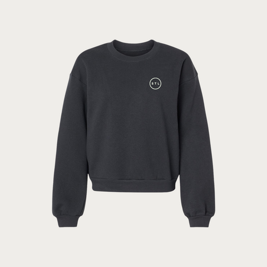 Embroidered City Circle Women's Fleece Crewneck