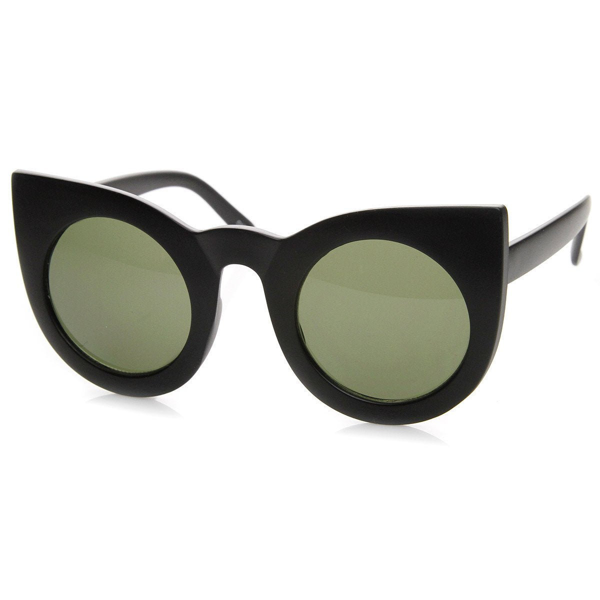 Oversize Round Circle Pointed Cat Eye Sunglasses 9180