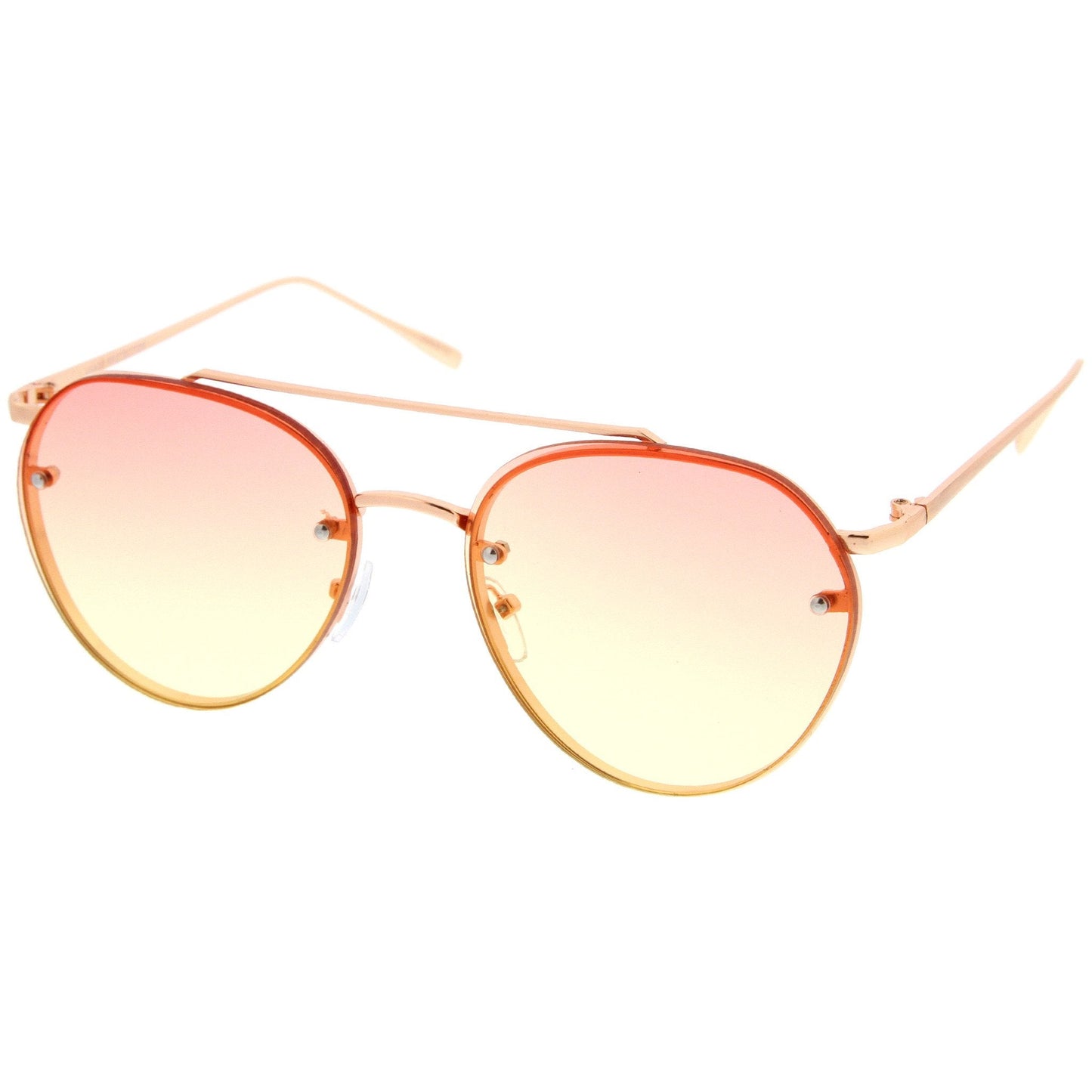 Retro Modern Gradient Flat Lens Aviator Sunglasses A824