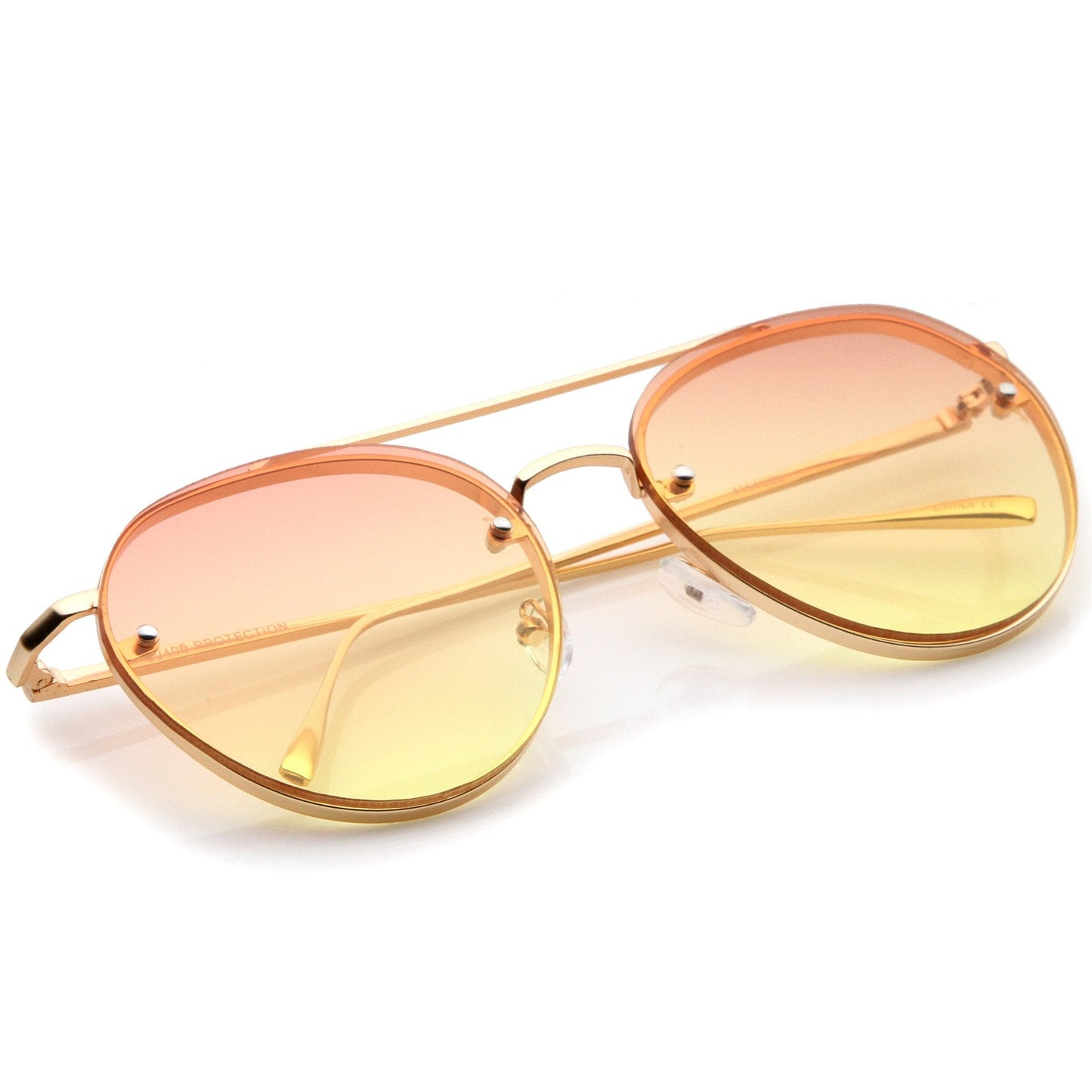 Retro Modern Gradient Flat Lens Aviator Sunglasses A824