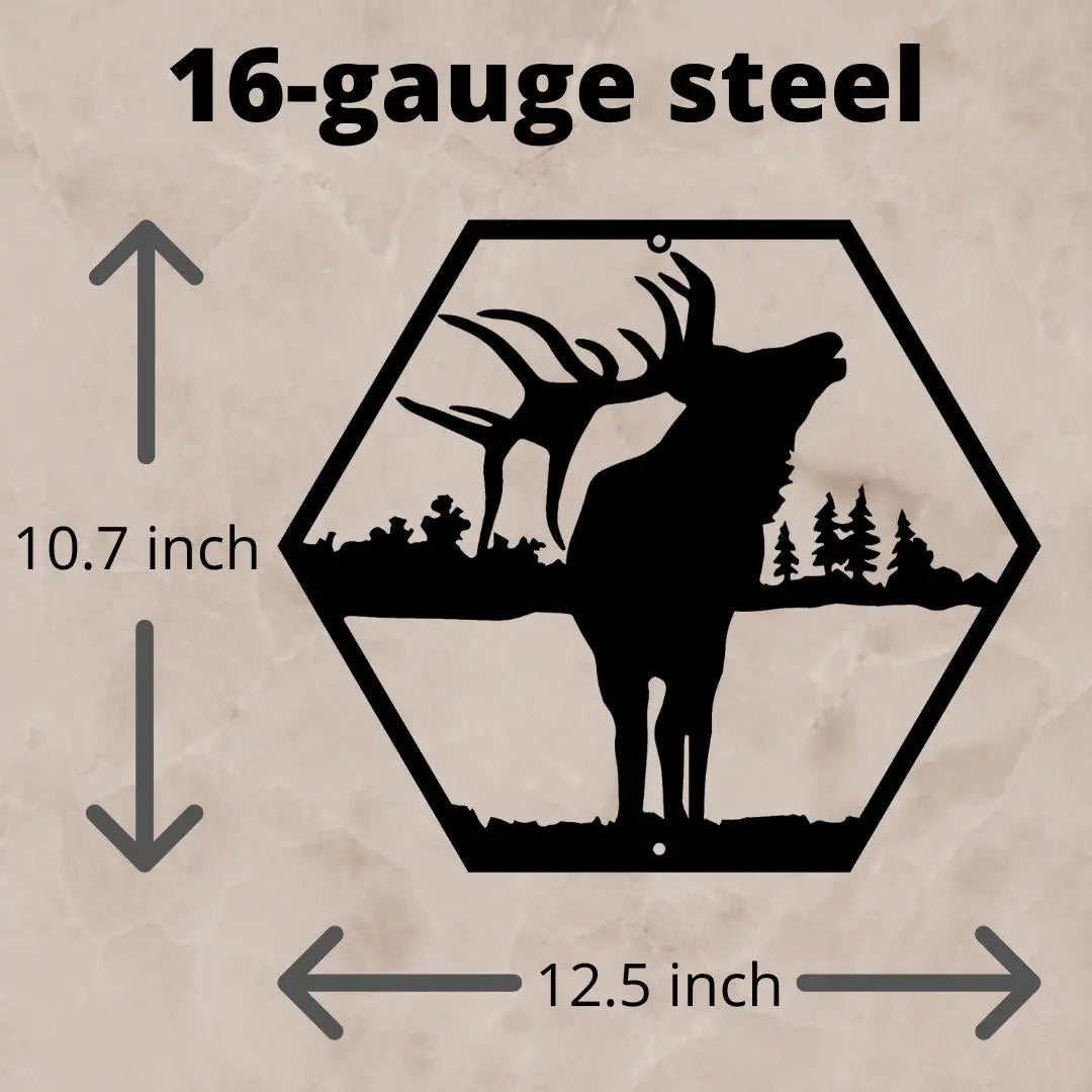 Bellowing Elk Metal Wall Art