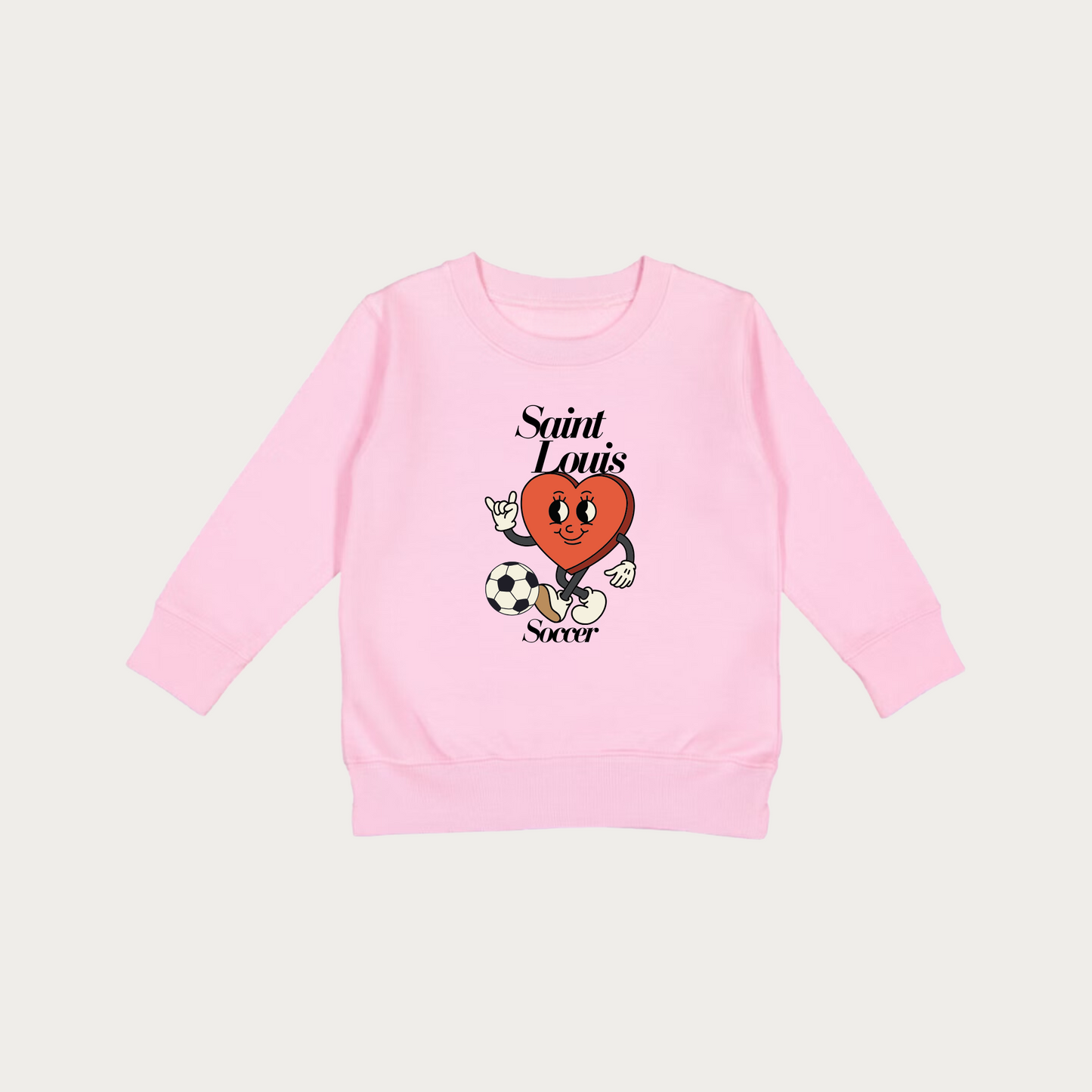 Soccer Playing Heart Toddler Crewneck