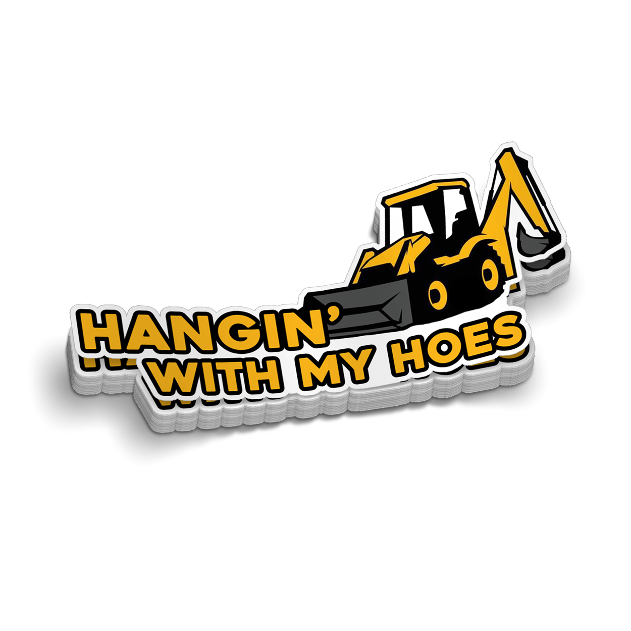 Hangin' With My Hoes - Hard Hat Decal