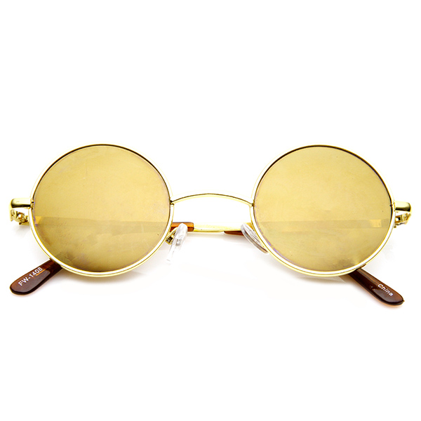 Retro Lennon Style Round Circle Metal Mirror Lens Sunglasses 1408