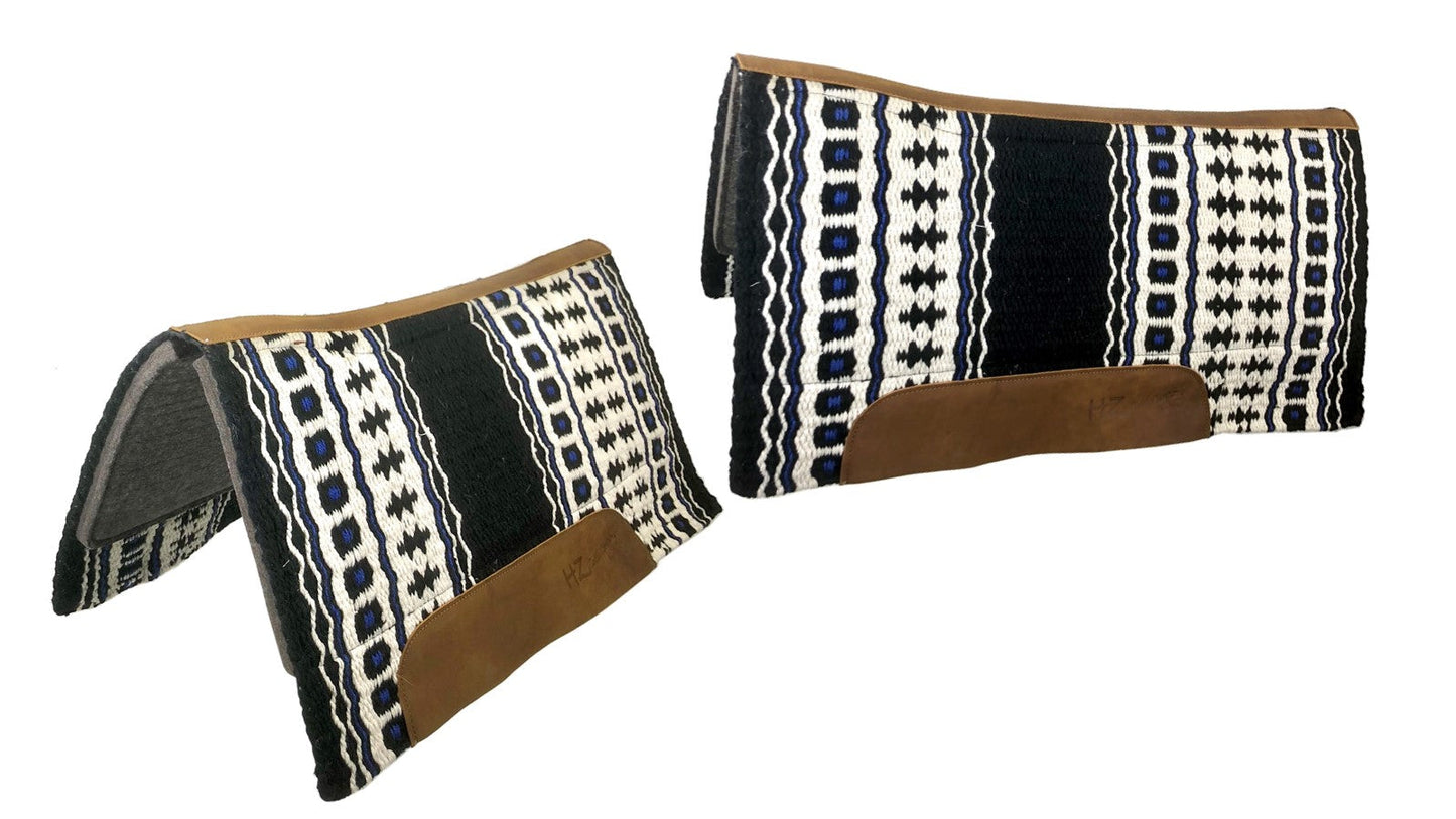 Spine Relief Contour Woven Blanket Saddle Pad with 100% Pressed Wool Bottom