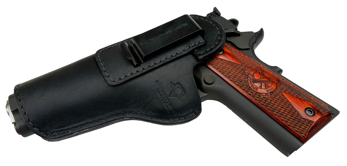 The Defender Leather IWB Holster - Fits All 1911 Style Handguns - Lifetime Warranty - Made in USA