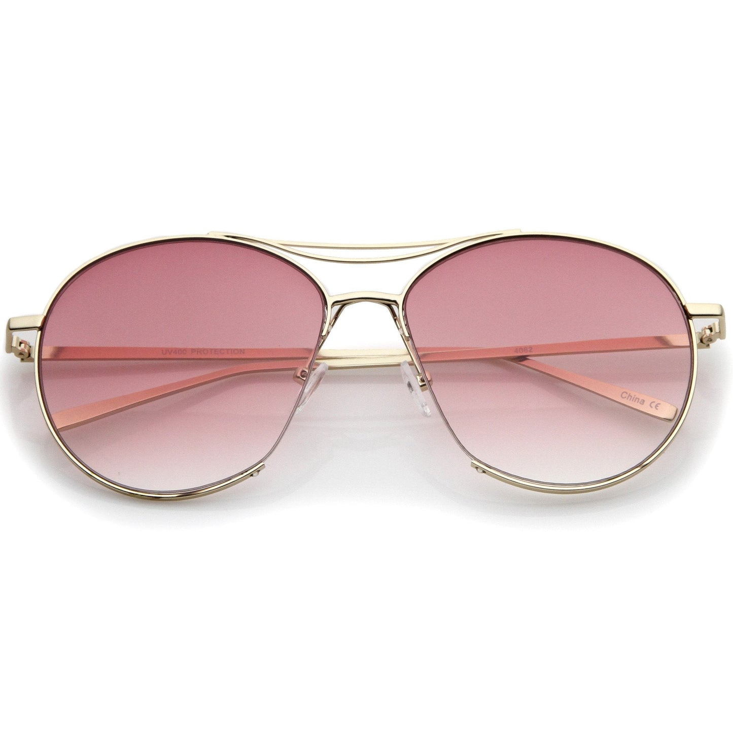 Oversize Thin Metal Flat Gradient Flat Lens Sunglasses A845