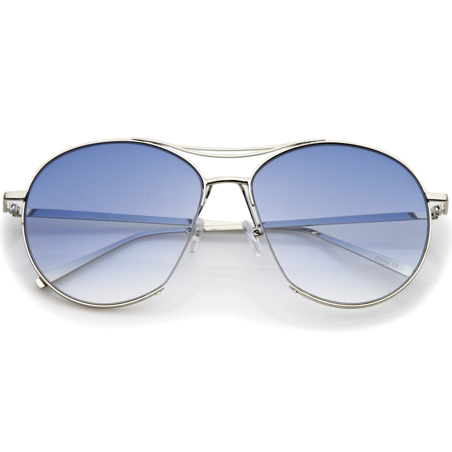 Oversize Thin Metal Flat Gradient Flat Lens Sunglasses A845