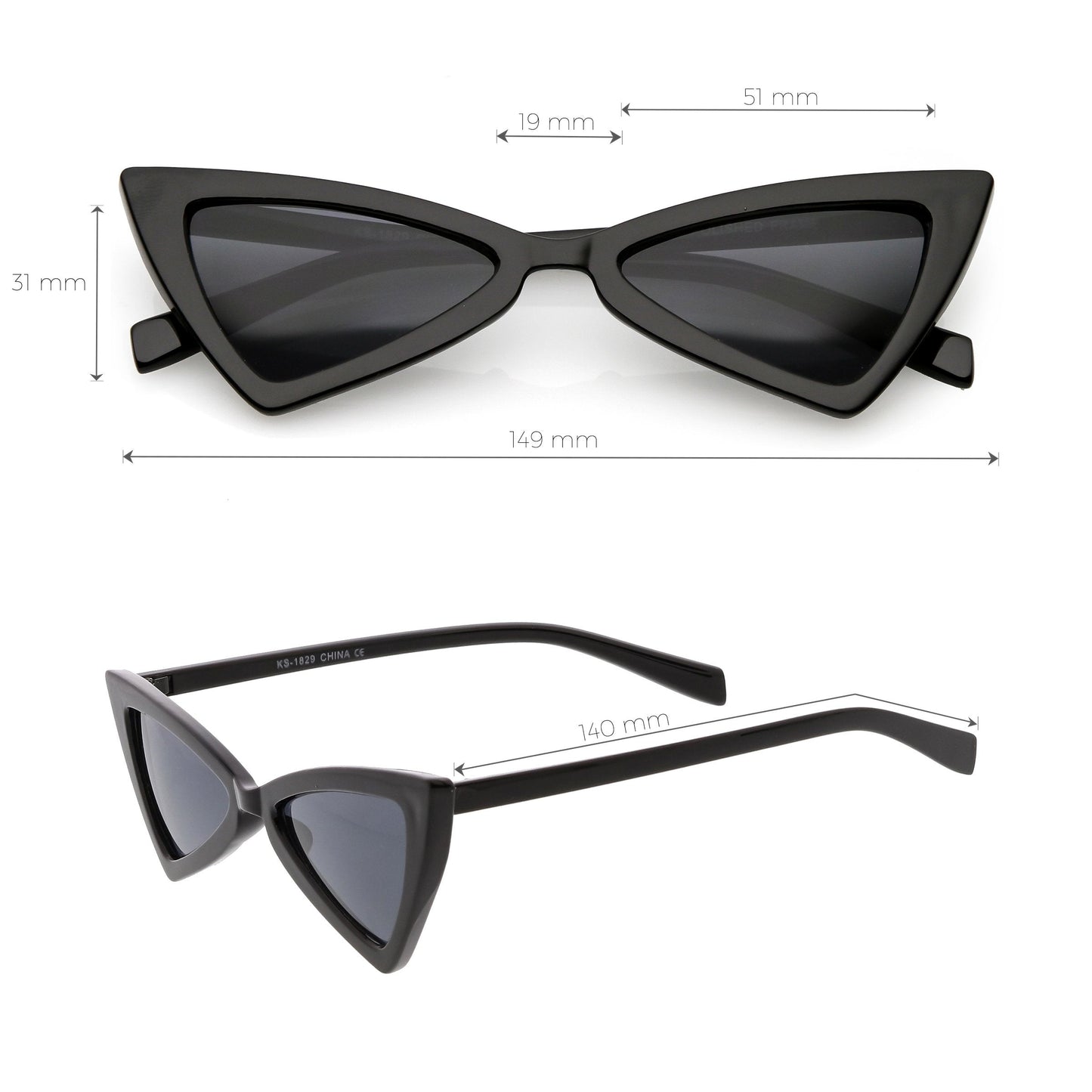 Women's Fashion Retro Triangle Cat Eye Sunglasses C570