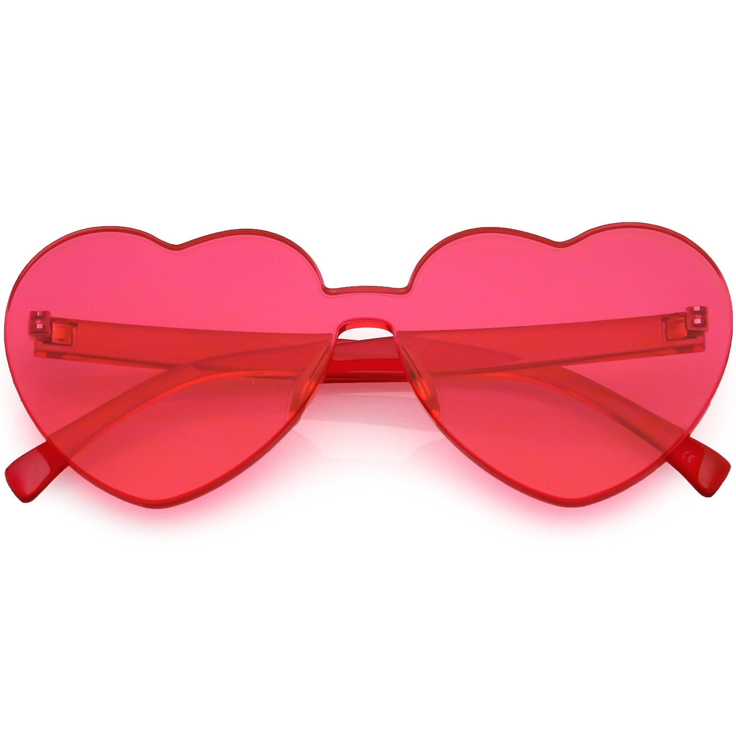 Women's Heart Shape Color Tone Monoblock Sunglasses C578