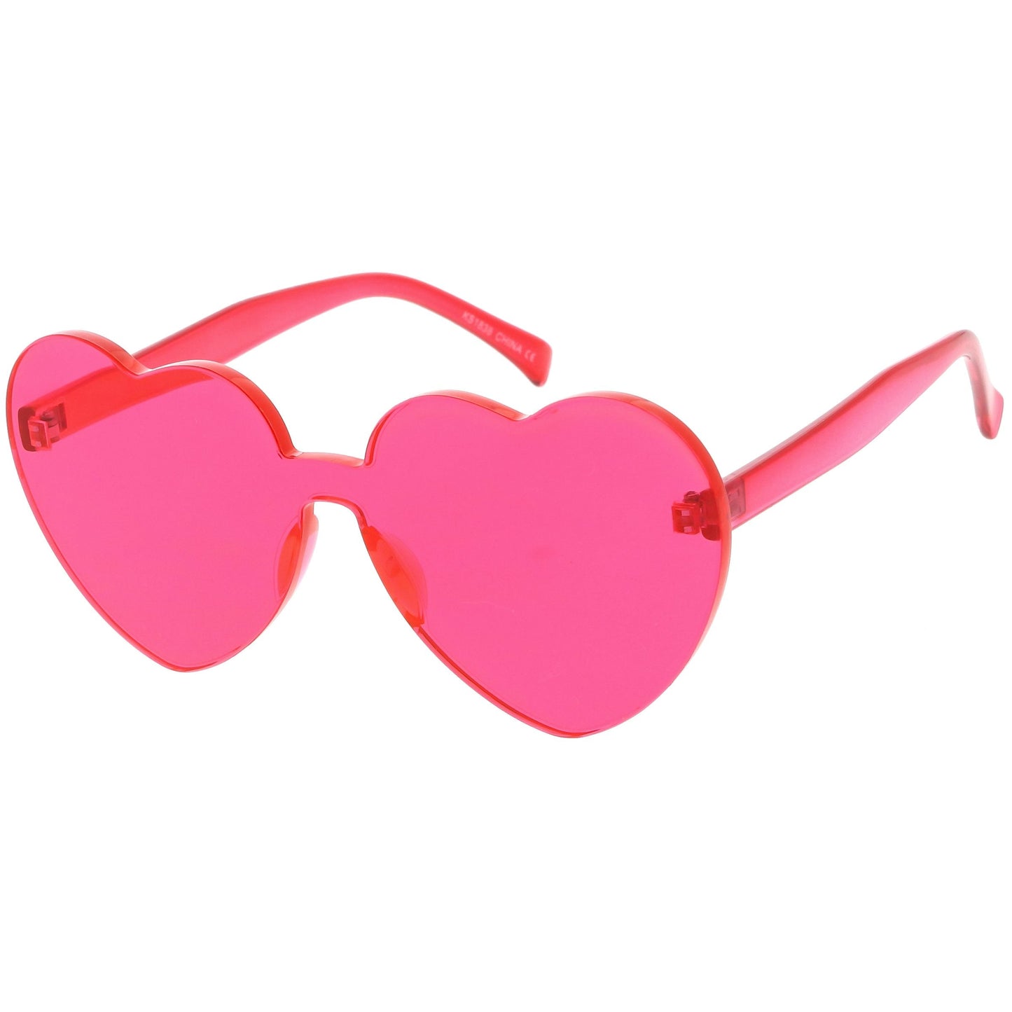 Women's Heart Shape Color Tone Monoblock Sunglasses C578