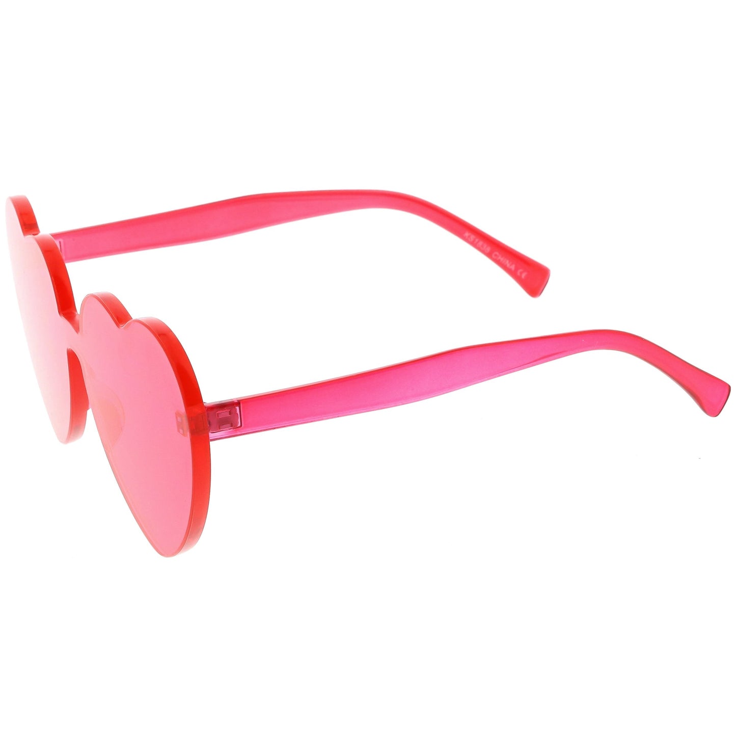 Women's Heart Shape Color Tone Monoblock Sunglasses C578