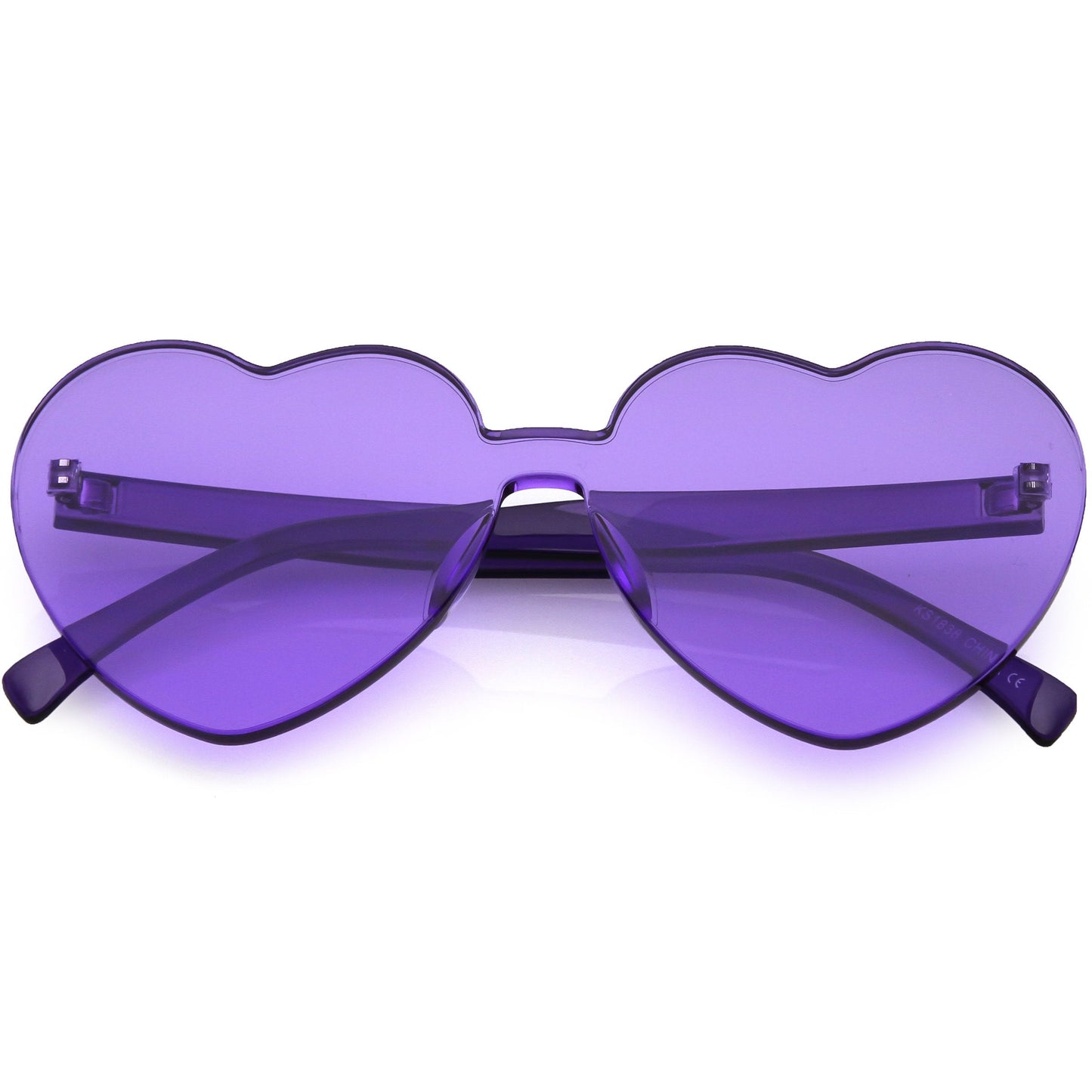 Women's Heart Shape Color Tone Monoblock Sunglasses C578