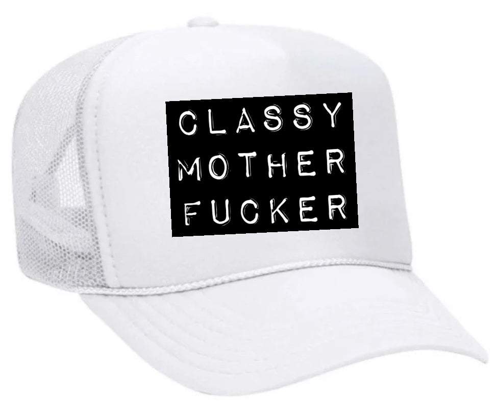 Classy Mother Fucker Block Trucker Hat