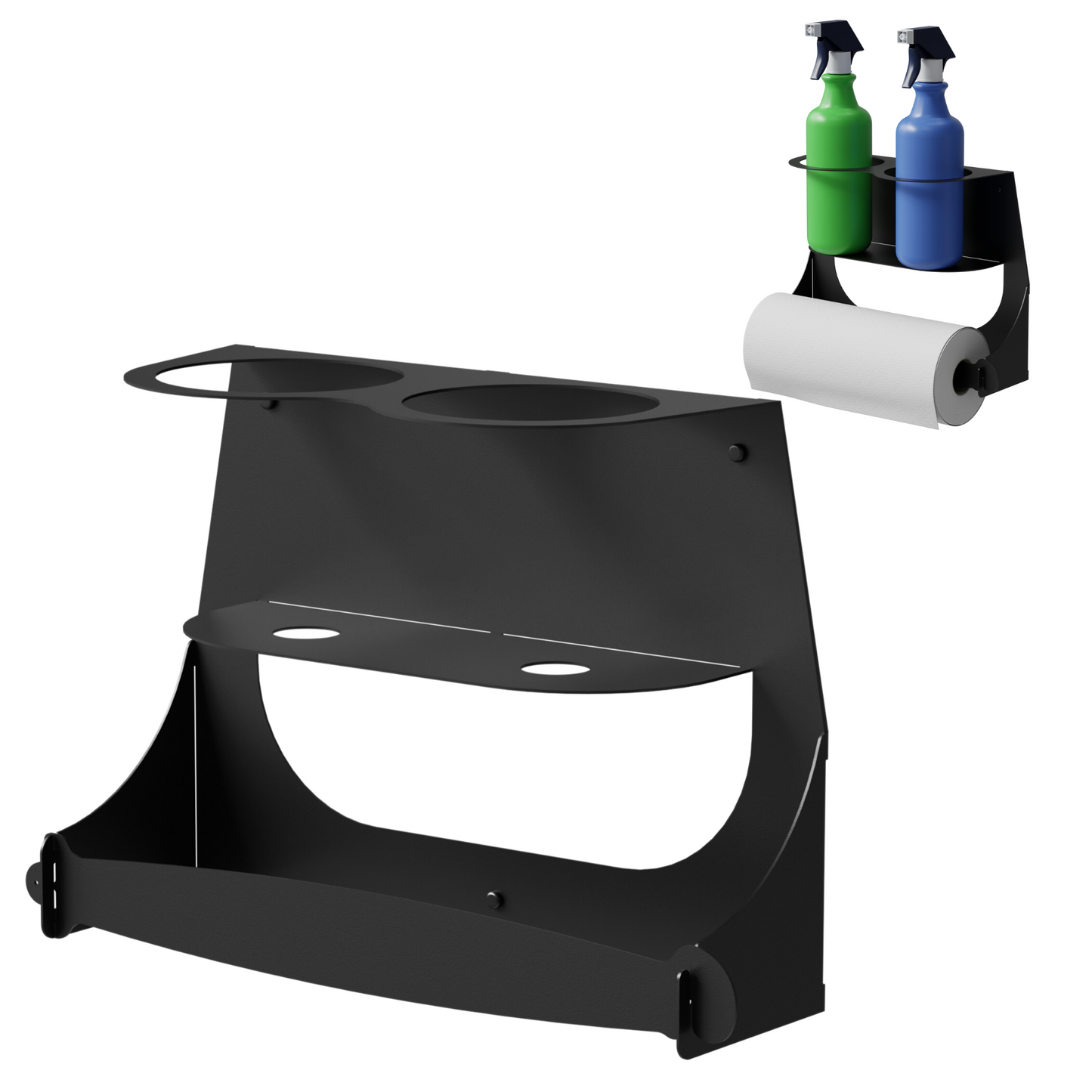 Horizontal Paper Towel & Spray Bottle Holder