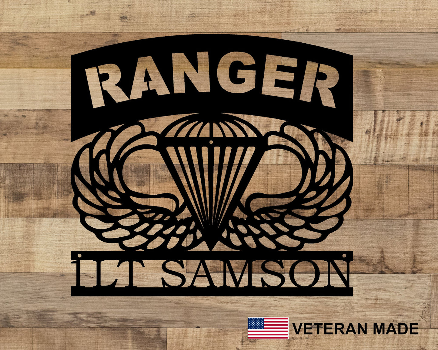 Airborne Ranger Personalized Metal Sign with Rank and Name