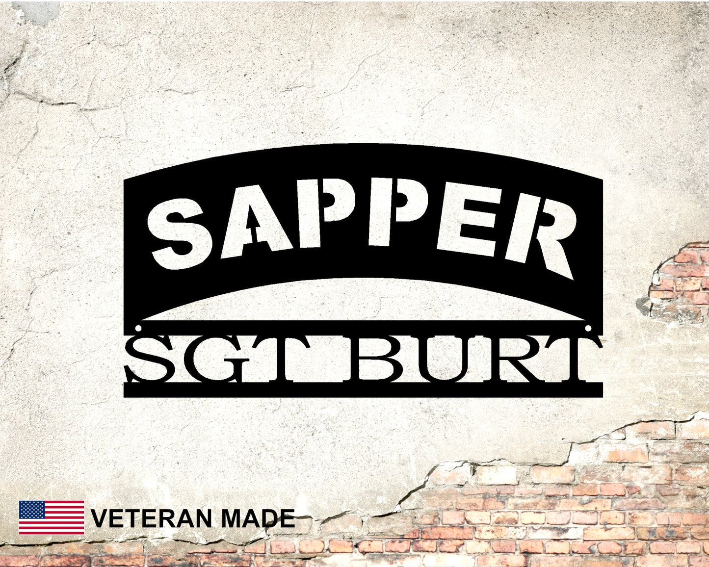 Sapper Personalized Metal Sign with Rank and Name