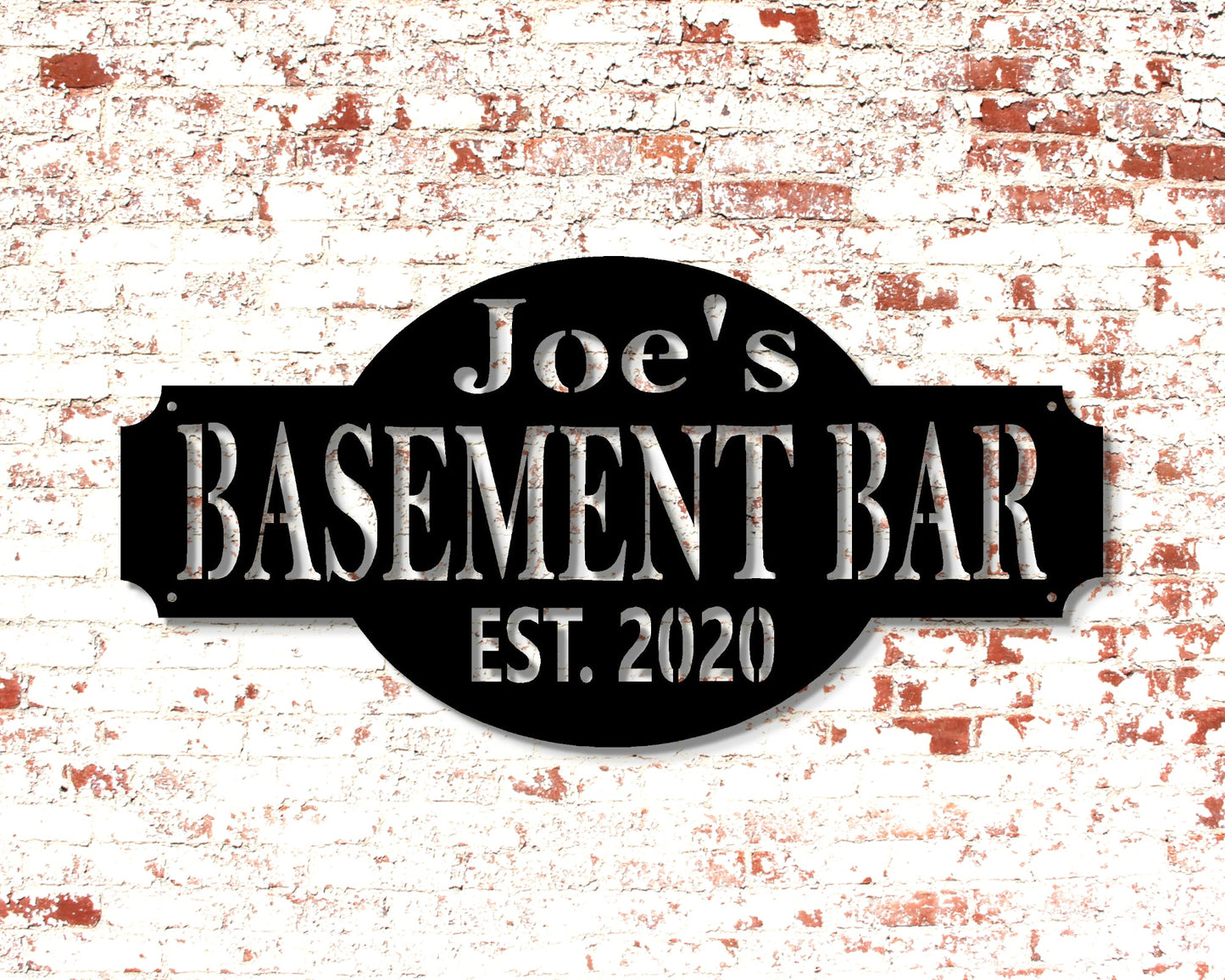 BASEMENT BAR Personalized Metal Sign with Name and EST. Date