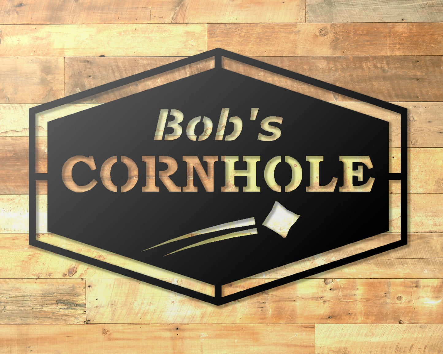 Cornhole Personalized Metal Sign