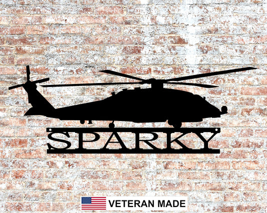 SH-60 Seahawk Helicopter Metal Sign