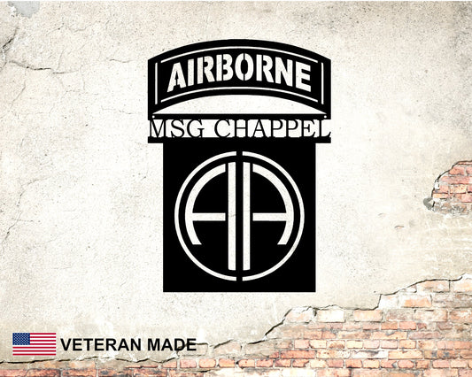 82nd Airborne Insignia Personalized Metal Sign with Rank and Name