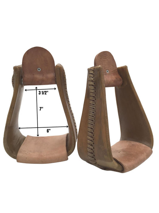 Overshoe Rawhide Covered Stirrups