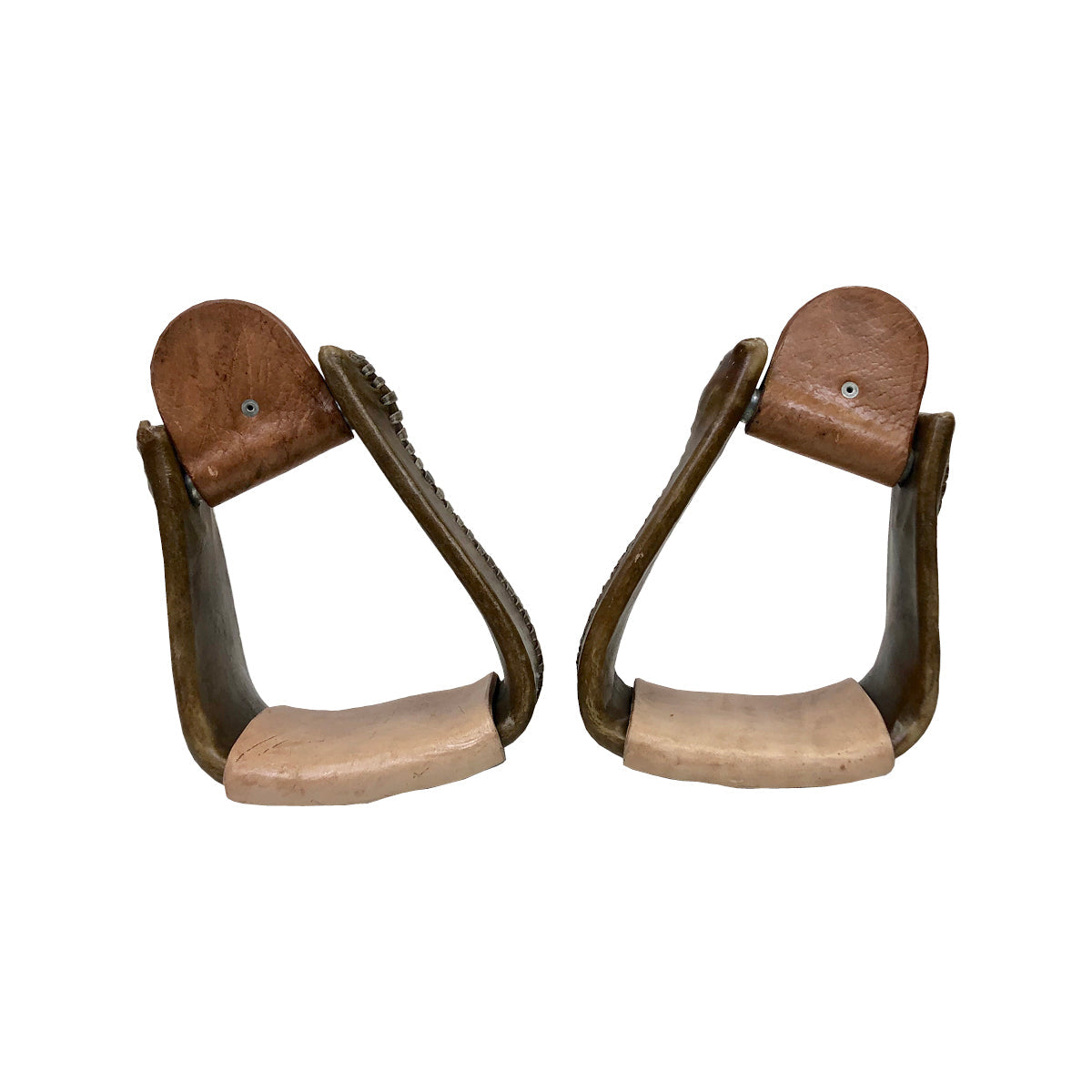 4" Natural Rawhide Slanted  Roper Stirrups