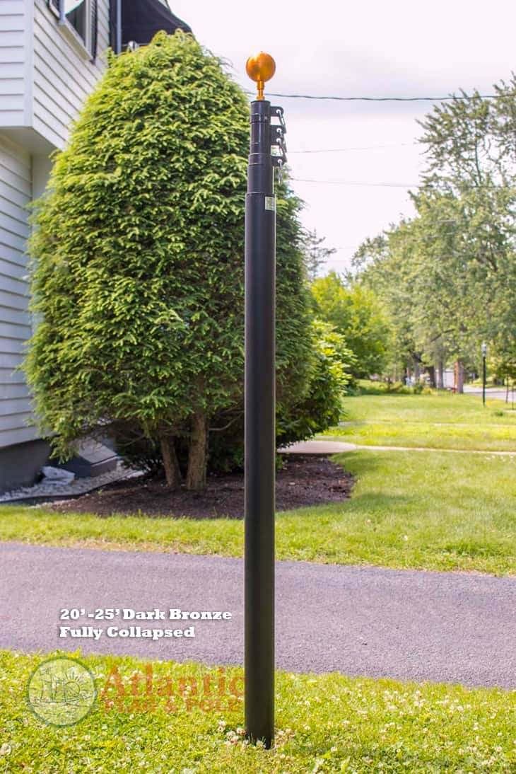 Phoenix Telescoping Flagpole with Free American Flag, Securi-Shur Anti-Theft Locking Clamp, and Lifetime Anti-Theft Guarantee