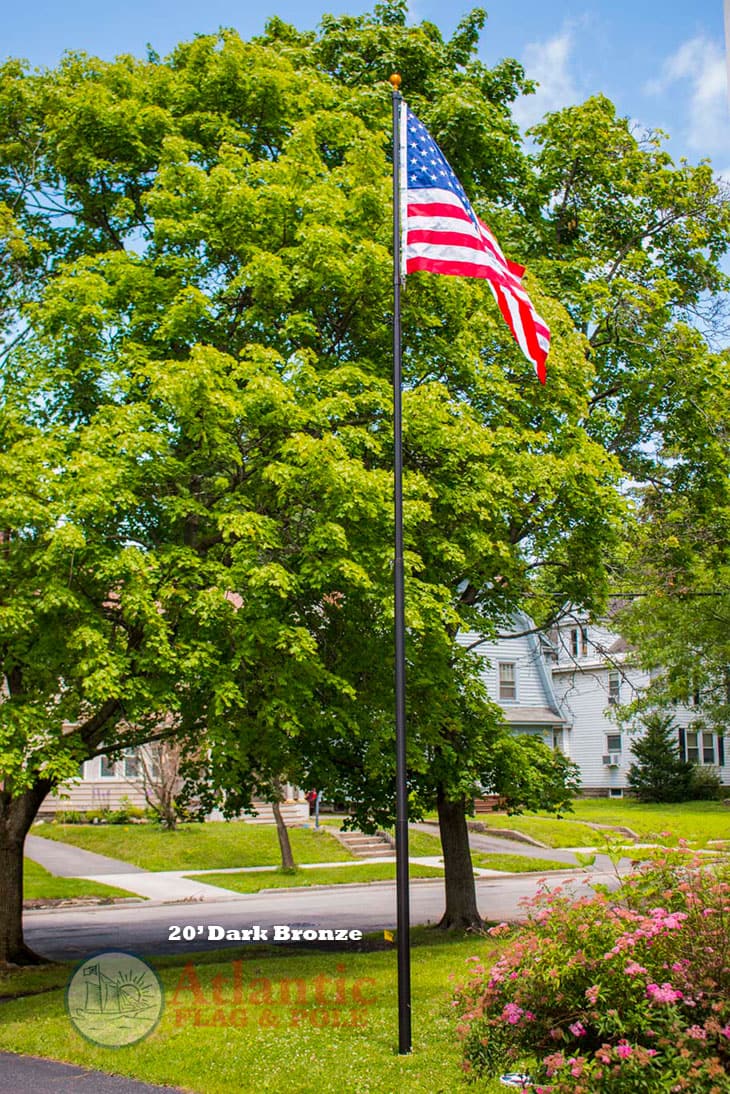 Phoenix Telescoping Flagpole with Free American Flag, Securi-Shur Anti-Theft Locking Clamp, and Lifetime Anti-Theft Guarantee