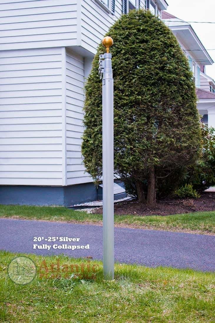 Phoenix Telescoping Flagpole with Free American Flag, Securi-Shur Anti-Theft Locking Clamp, and Lifetime Anti-Theft Guarantee